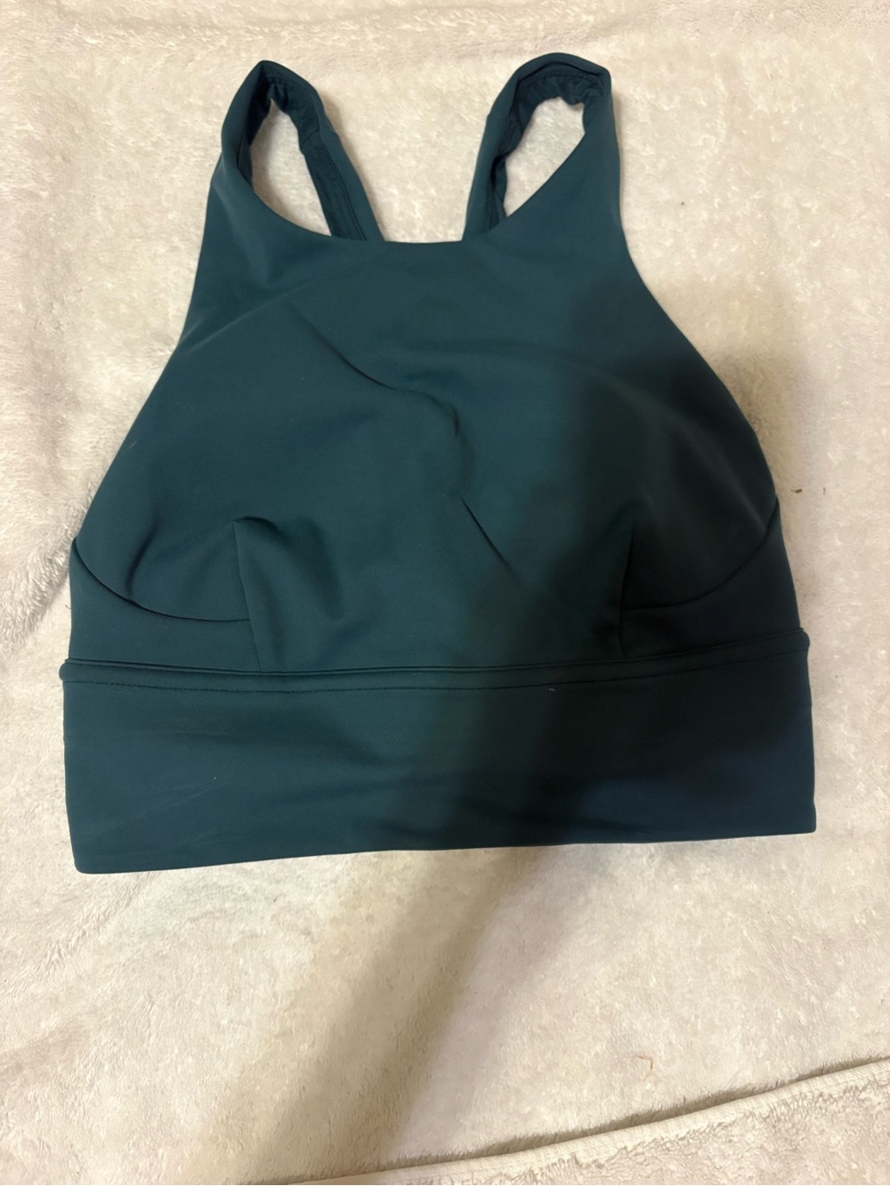 lululemon athletica High-Neck Sports Bra in Deep Teal Green